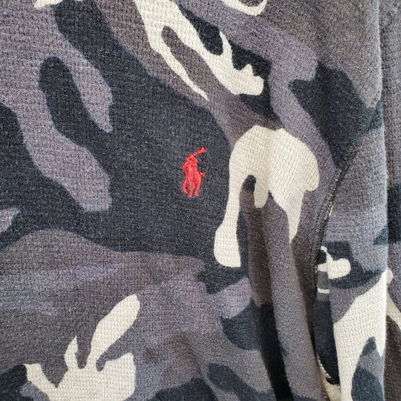 Polo Ralph Lauren Men's Black Camouflage Sleepwear Top Shirt Large - Picture 2 of 7